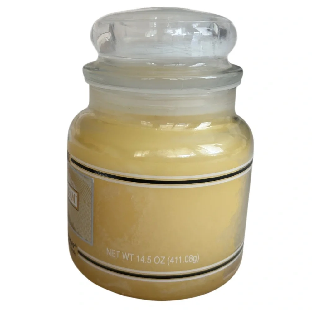 Yankee Candle Jar Buttercream Rare Vintage Black Band Cream Off White 14.5 Oz